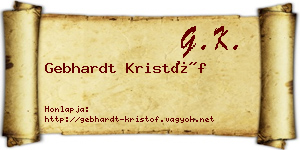 Gebhardt Kristóf névjegykártya