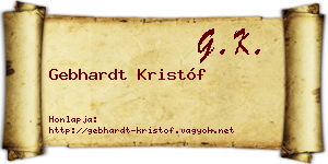 Gebhardt Kristóf névjegykártya